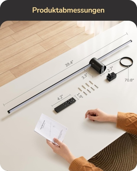 EDISHINE Lampa ścienna LED, z pilotem sterowania i przełącznikiem dotykowym