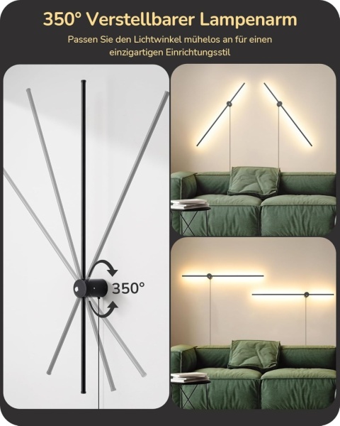 EDISHINE Lampa ścienna LED, z pilotem sterowania i przełącznikiem dotykowym