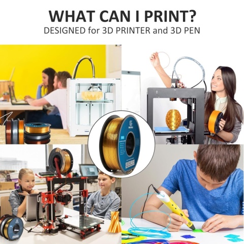 Filament PLA Geeetech Silk 1,75 mm do drukarek 3D, metaliczny, błyszczący, 1 kg