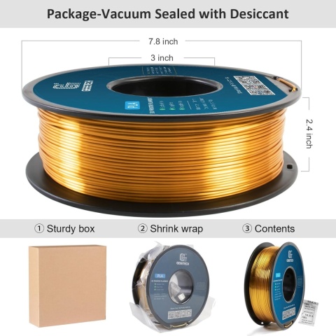 Filament PLA Geeetech Silk 1,75 mm do drukarek 3D, metaliczny, błyszczący, 1 kg