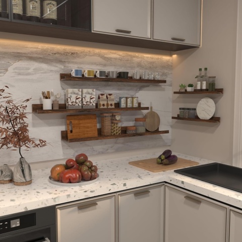 Giftgarden półka ścienna 5 szt Columbia Walnut 120 cm na ścianę