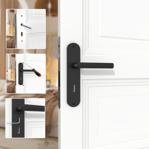 Klamka do drzwi wewnętrznych AwmnSrman z szyldem 72mm, stal nierdzewna