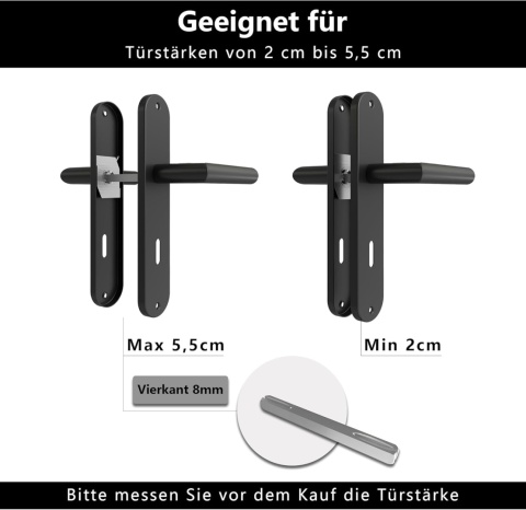 Klamka do drzwi wewnętrznych AwmnSrman z szyldem 72mm, stal nierdzewna