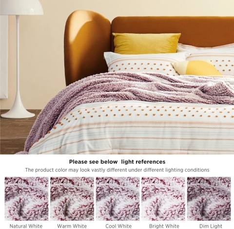 Koc miękki ciepły na sofę kanapę bordowy 150x200 cm BEDSURE