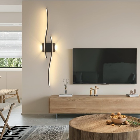 LAMPA LED KINKIET SCIENNA CZARNA NOWOCZESNA DO SALON KORYTARZ 3000K 27W