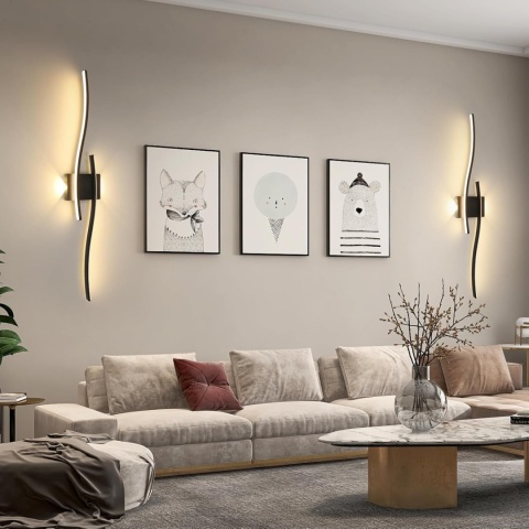 LAMPA LED KINKIET SCIENNA CZARNA NOWOCZESNA DO SALON KORYTARZ 3000K 27W