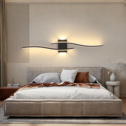 LAMPA LED KINKIET SCIENNA CZARNA NOWOCZESNA DO SALON KORYTARZ 3000K 27W