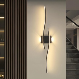 LAMPA LED KINKIET SCIENNA CZARNA NOWOCZESNA DO SALON KORYTARZ 3000K 27W