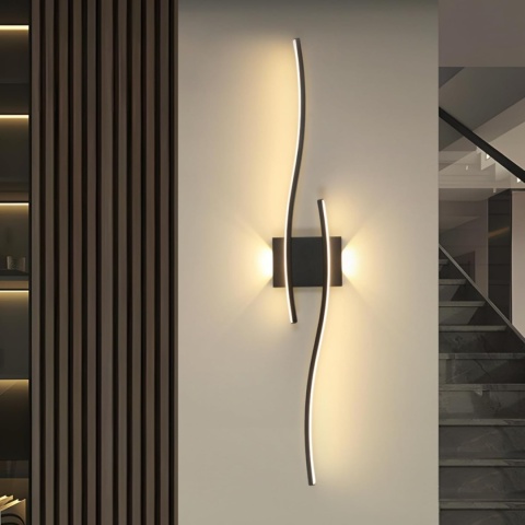 LAMPA LED KINKIET SCIENNA CZARNA NOWOCZESNA DO SALON KORYTARZ 3000K 27W