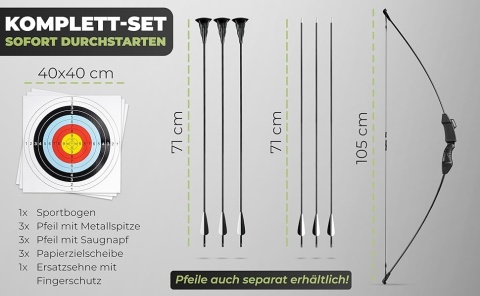 ŁUK BOWRILLA DLA DZIECI I MŁODZIEŻY 8-15 LAT TARCZA STRZAŁY ZESTAW