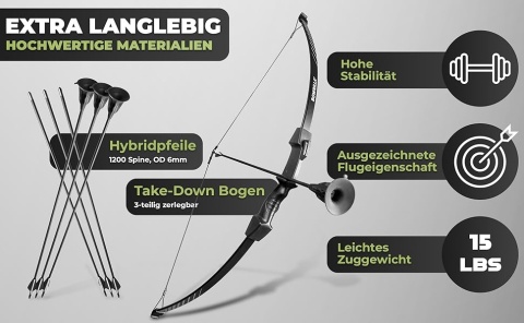 ŁUK BOWRILLA DLA DZIECI I MŁODZIEŻY 8-15 LAT TARCZA STRZAŁY ZESTAW