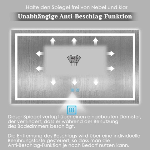 LUSTRO LED PODŚWIETLANE 50x70 WŁĄCZNIK DOTYKOWY