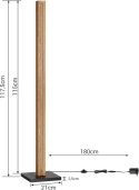 Lampa podłogowa drewniana LED 3000K Boho Vintage 115cm