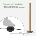 Lampa podłogowa drewniana LED 3000K Boho Vintage 115cm
