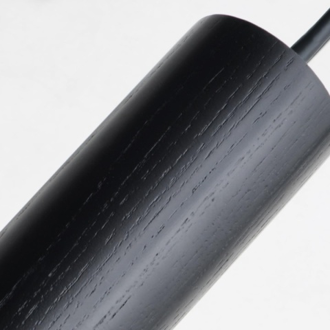 Lampa wisząca LED do jadalni, czarna, 4-punktowa , drewno