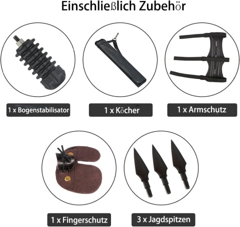 Łuk klasyczny Huntingdoor 55" 1-40 lbs akcesoria strzały NOWY