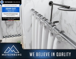 MEISENBERG drążek do zasłony ze stali nierdzewnej, 160-210 cm, 32 mm