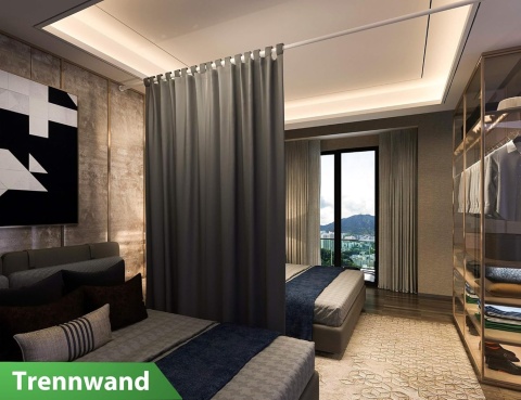 MEISENBERG drążek do zasłony ze stali nierdzewnej, 160-210 cm, 32 mm