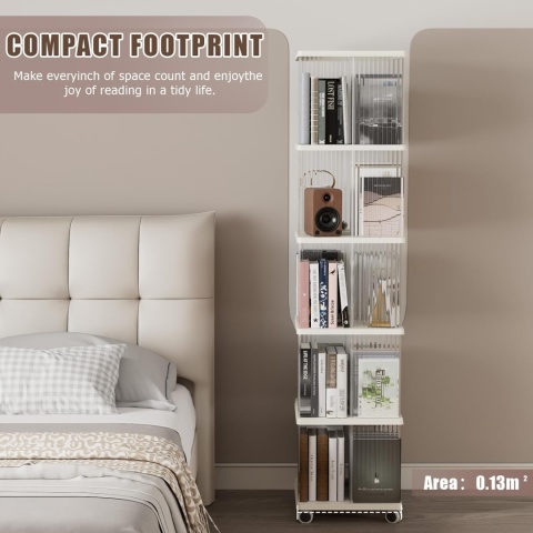 OBROTOWY REGAŁ NA KSIĄŻKI 360 STOPNI REGAŁ BIUROWY BIAŁY