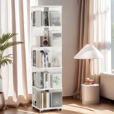 OBROTOWY REGAŁ NA KSIĄŻKI 360 STOPNI REGAŁ BIUROWY BIAŁY