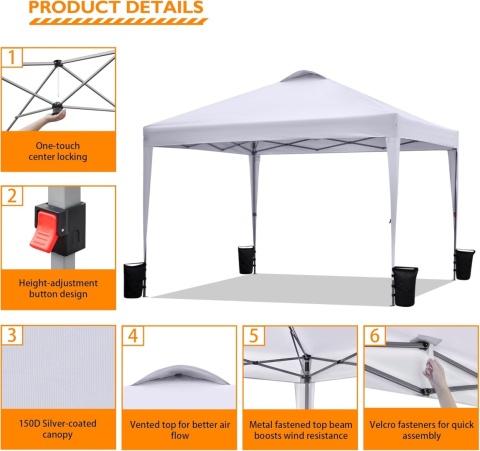 Pawilon BONTEC 3x3m UPF wodoodporny regulowany przenośny z torbą na kółkach