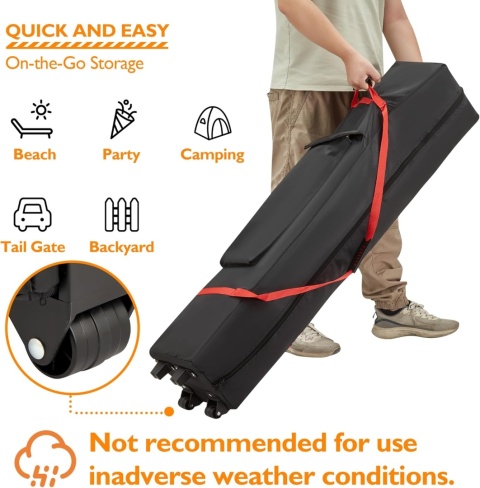 Pawilon BONTEC 3x3m UPF wodoodporny regulowany przenośny z torbą na kółkach