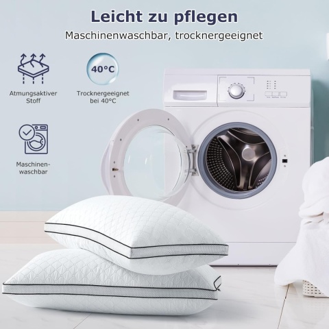 Poduszki ortopedyczne 40x80 cm zestaw antyalergiczne miękkie pranie