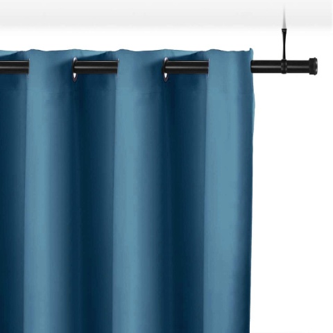 Qlfyuu Karnisz z okrągłą końcówką, 110-210 cm, regulowany, Czarny