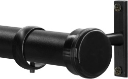 Qlfyuu Karnisz z okrągłą końcówką, 110-210 cm, regulowany, Czarny