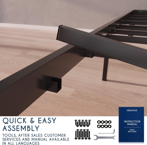 Ramka łóżka Dreamzie 90x200 z podstawą - Wysokość 25 cm