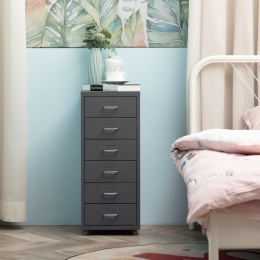 Regał Mobilny na Kółkach 6 Szuflad Szafka Nocna Komoda Kontener