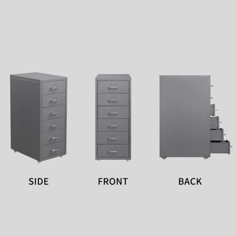 Regał Mobilny na Kółkach 6 Szuflad Szafka Nocna Komoda Kontener