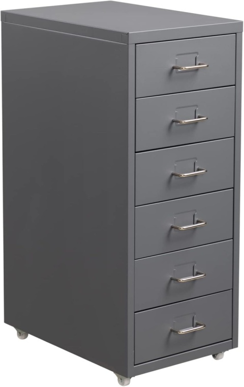 Regał Mobilny na Kółkach 6 Szuflad Szafka Nocna Komoda Kontener