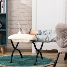 STOŁEK PODNÓŻEK SKŁADANY PLUSZOWY PRZENOŚNY