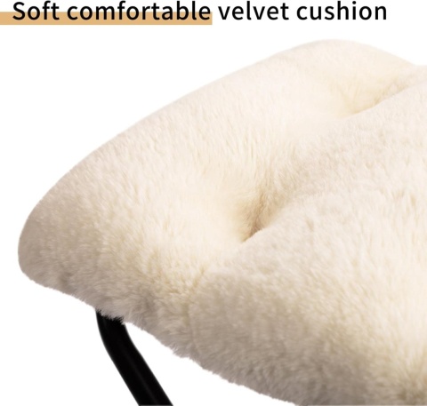 STOŁEK PODNÓŻEK SKŁADANY PLUSZOWY PRZENOŚNY