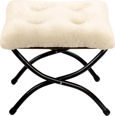 STOŁEK PODNÓŻEK SKŁADANY PLUSZOWY PRZENOŚNY