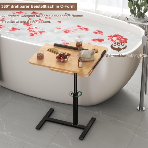 STOLIK POMOCNICZNY KAWOWY REGULOWANA WYSOKOŚĆ Obrót o 360° SKLADANY