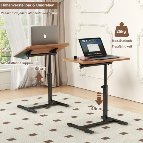 STOLIK POMOCNICZNY KAWOWY REGULOWANA WYSOKOŚĆ Obrót o 360° SKLADANY