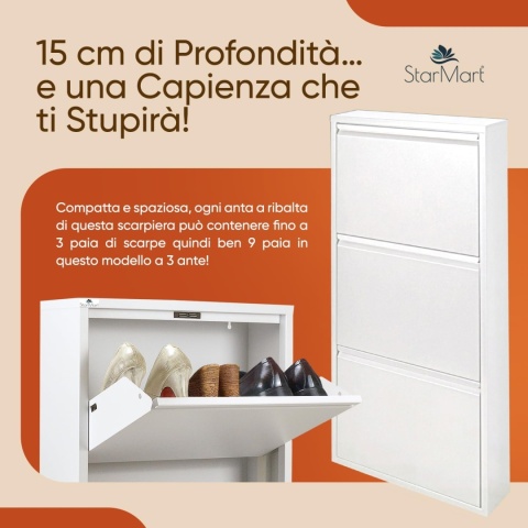 Szafka na buty 3K, Półka, Komoda, Biały