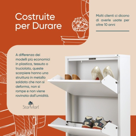 Szafka na buty 3K, Półka, Komoda, Biały