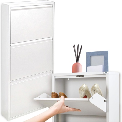 Szafka na buty 3K, Półka, Komoda, Biały