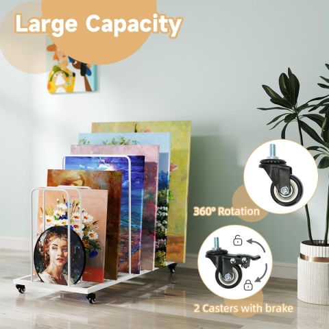 Stojak do Suszenia Dzieł Sztuki z Wyjmowanymi Półkami i Kółkami