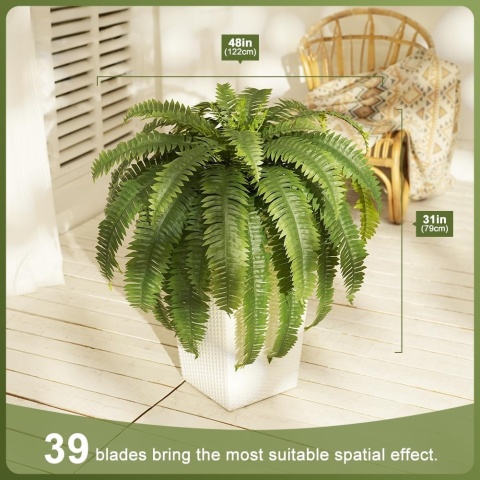 Sztuczna paproć bostońska duża, 2 szt