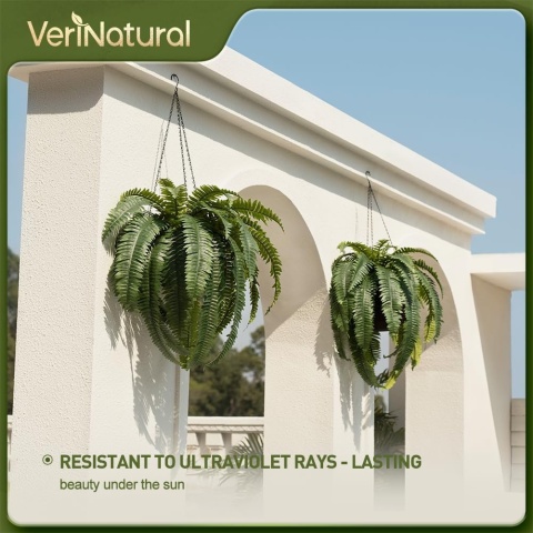 Sztuczna paproć bostońska duża, 2 szt