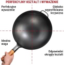 TRADYCYJNY WOK ZE STALI RĘCZNIE MŁOTKOWANY 36CM