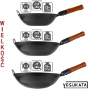 TRADYCYJNY WOK ZE STALI RĘCZNIE MŁOTKOWANY 36CM