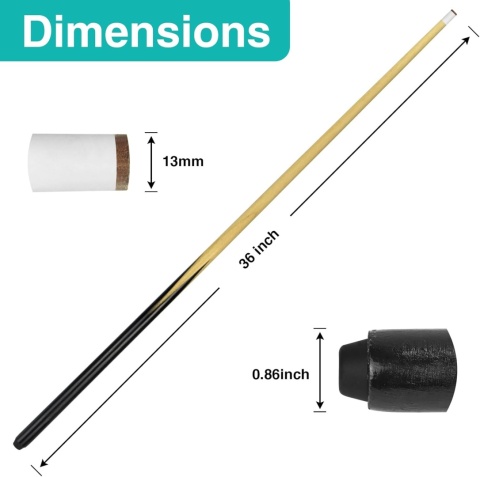 VENMO drewniany kij do bilarda, mostka bilardowego, 2 sztuki 92 cm