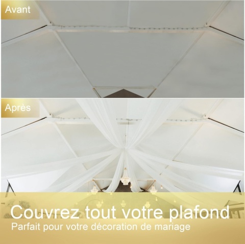 WEDLINE wieszak ślubny z włókniny 80 cm x 100 m biała rolka dekoracyjna