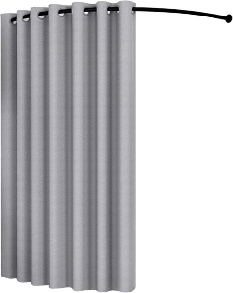 WPYGHLJN Przymierzalnia narożna 100×200 cm, wolnostojąca, z zasłoną lnianą