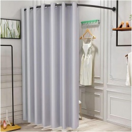 WPYGHLJN Przymierzalnia narożna 100×200 cm, wolnostojąca, z zasłoną lnianą